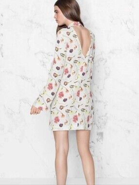 & Other Stories Deep-V Open Back Floral Dress